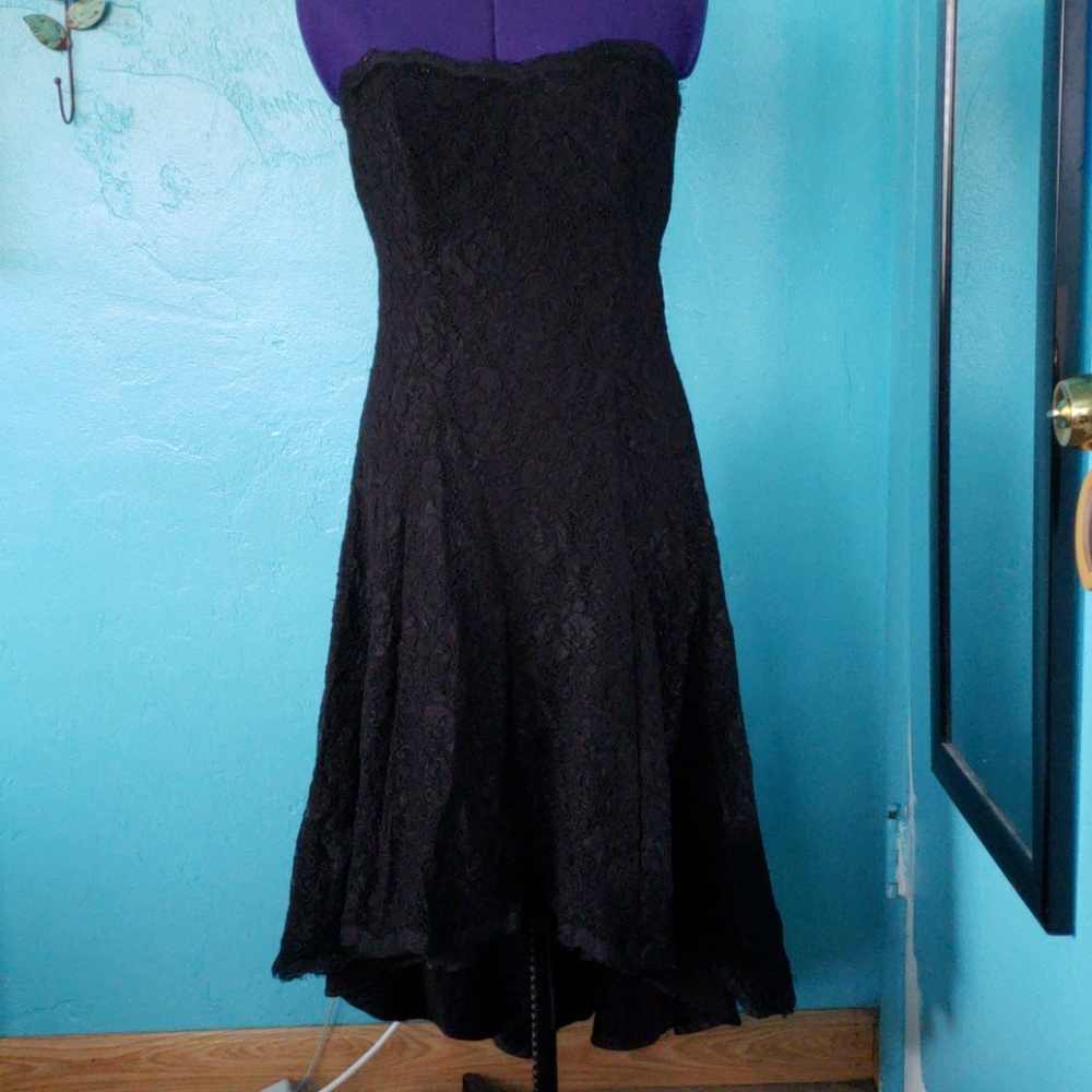 Black Lace White House Black Market Hi-Lo Dress